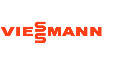 Logo von Viessmann in orange, bestehend aus dem Schriftzug "Viessmann".